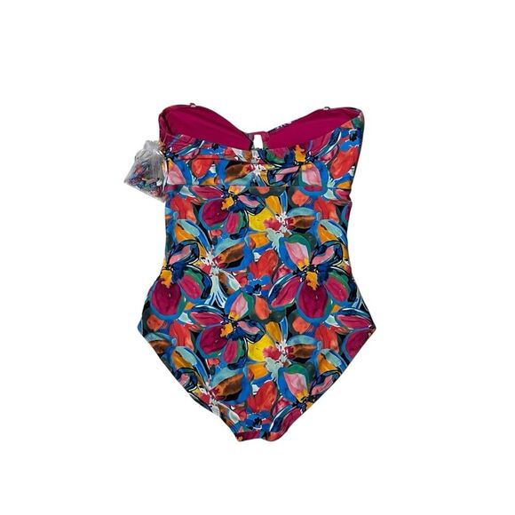 Anne Cole Amalfi Coast Multicolored Floral Pattern One Piece Swim Suit Size 14 - Picture 2 of 4